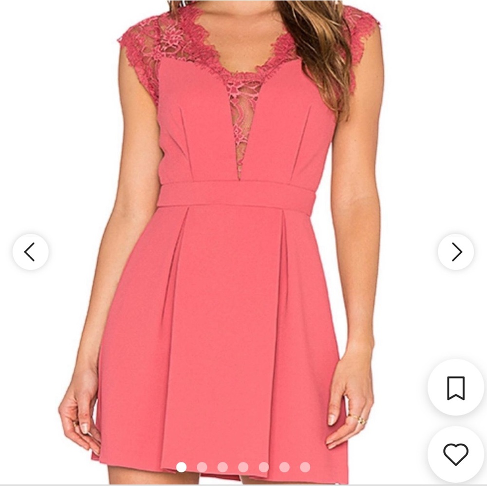 Raspberry colored lace inlay BCBG dress size 0